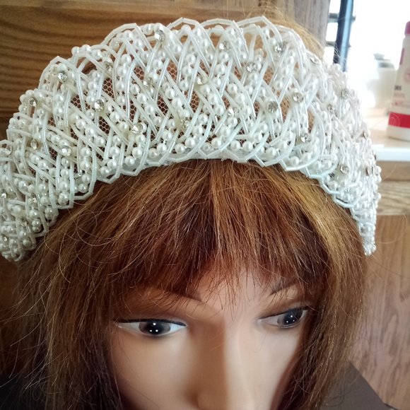 Accessories - Bridal Headpiece With Rhinestones and Pearls